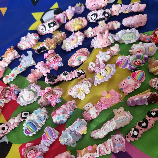 Beginner's Decoden Hairclips (Pink/Purple Shades!)