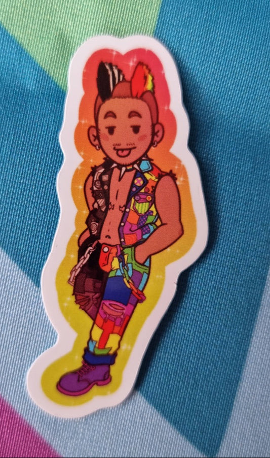 Punk Dualcora Dude Vinyl Sticker