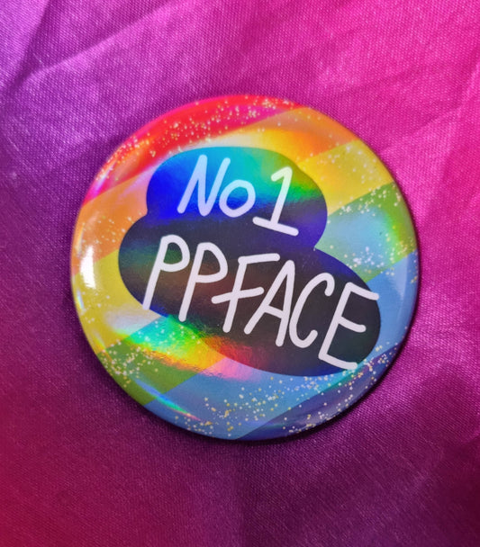 No.1 PP Face Holographic Button Badge